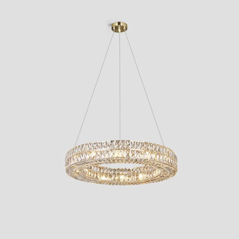 Gadsden Aster Halo Crystal Ring Chandelier