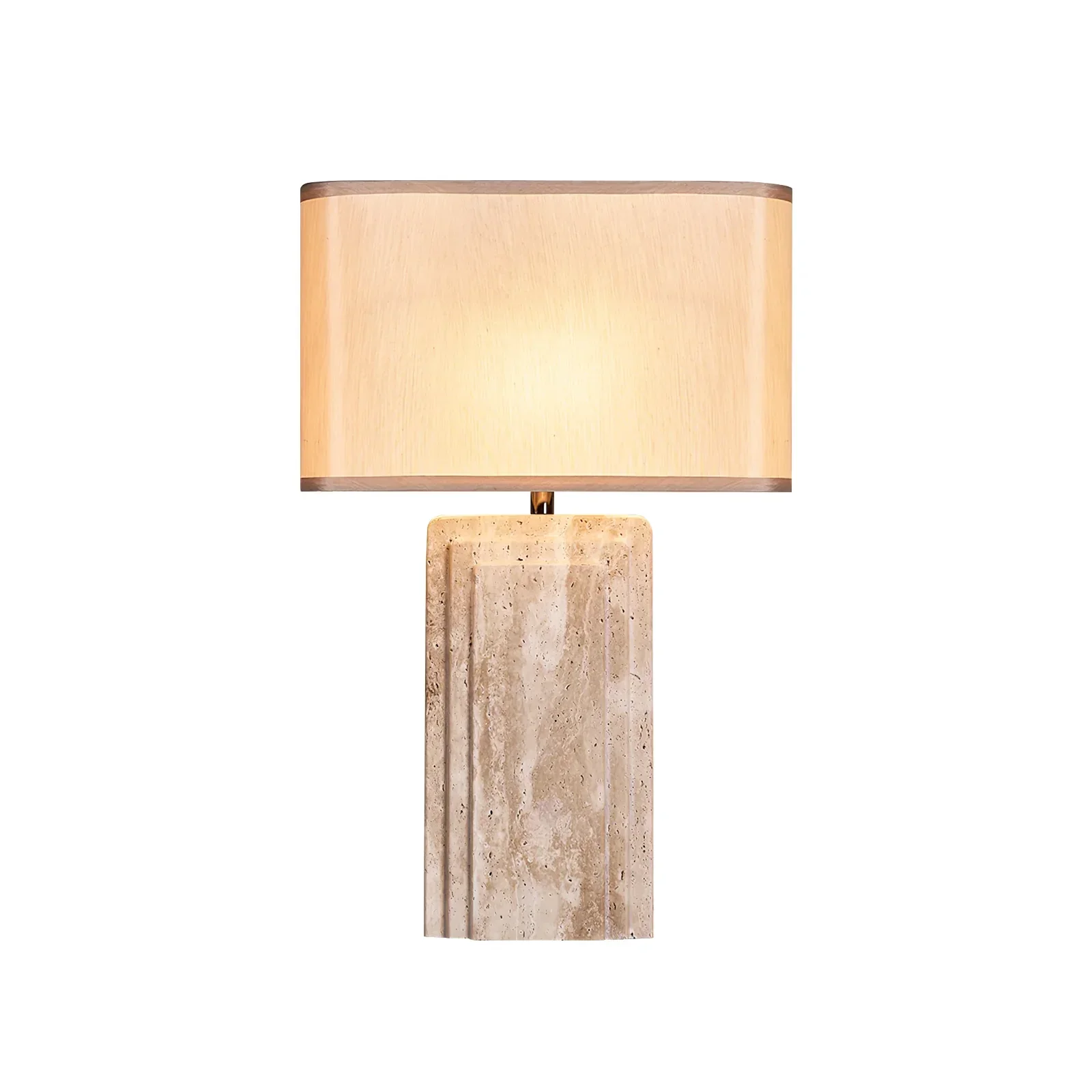 Rectangular Arco Travertine Table Lamp