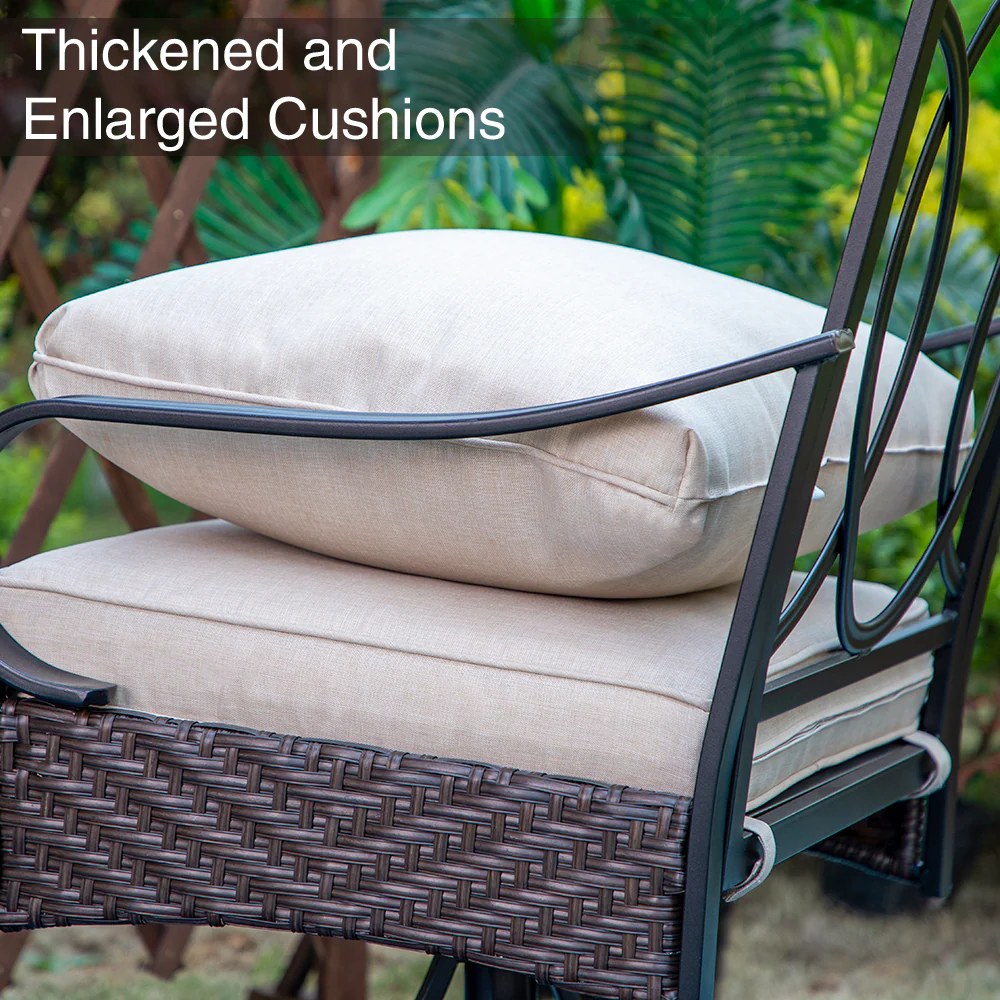 Sophia & William Rattan-steel Cushioned Patio Dining Swivel Chairs