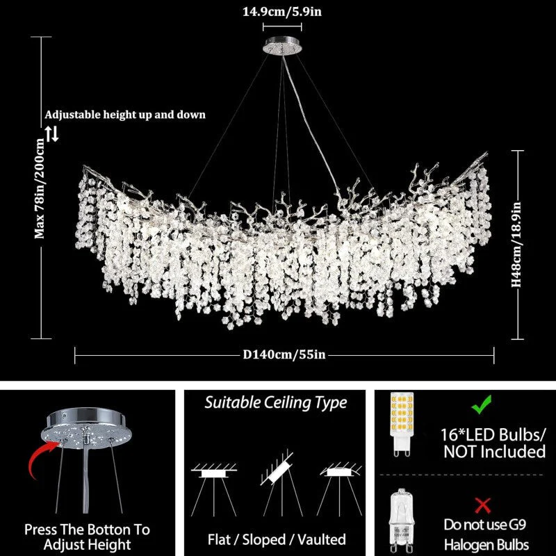 Branch Modern Tree Crystal Chandelier 55
