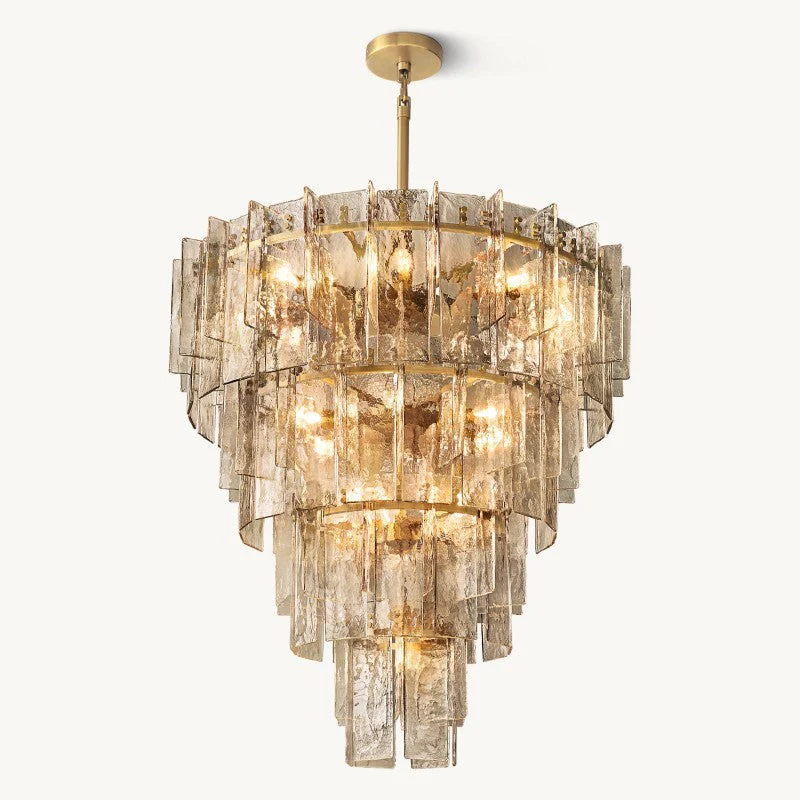 Sharon Smoke Glass Tiered Chandelier 47