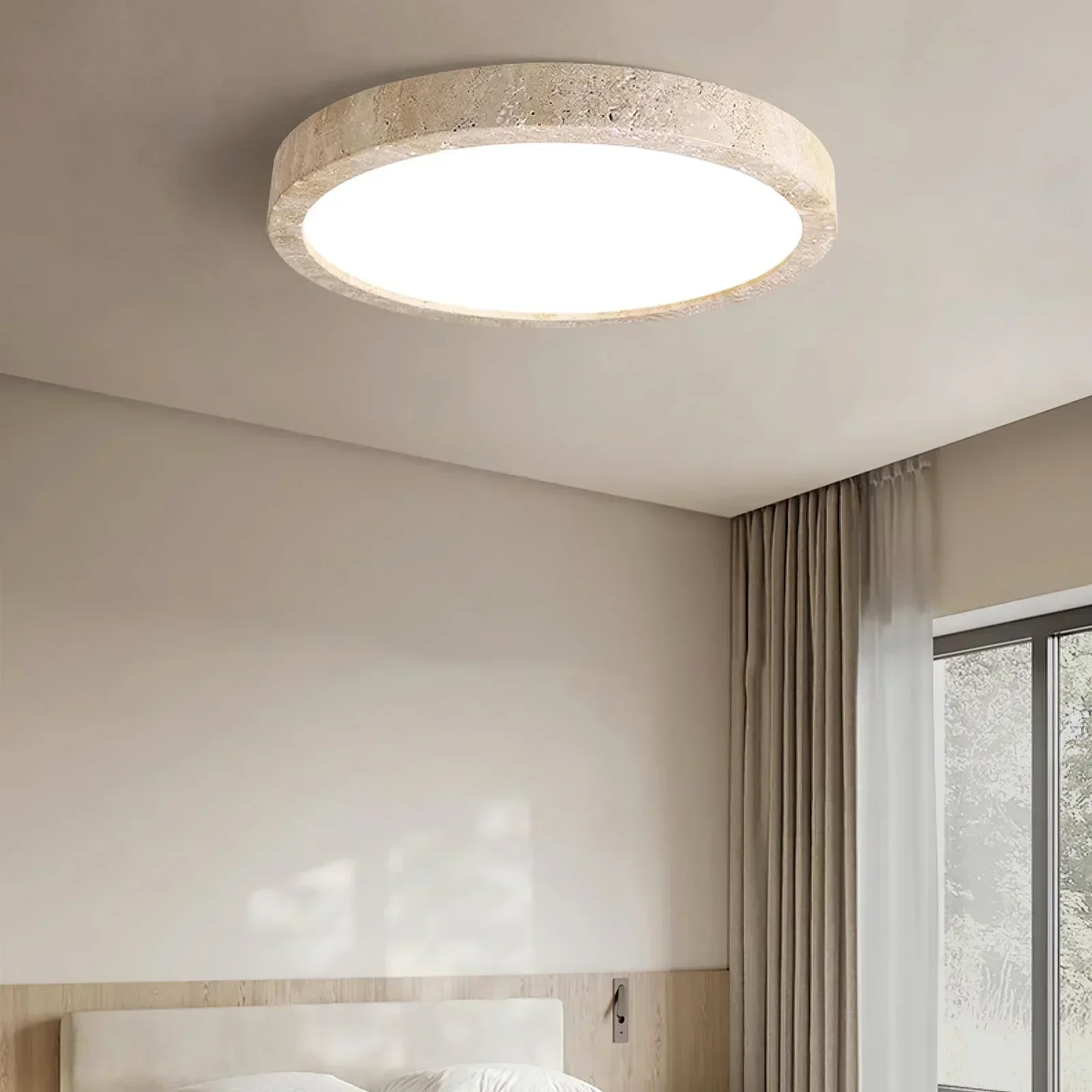 Horizon Travertine Disc Ceiling Light