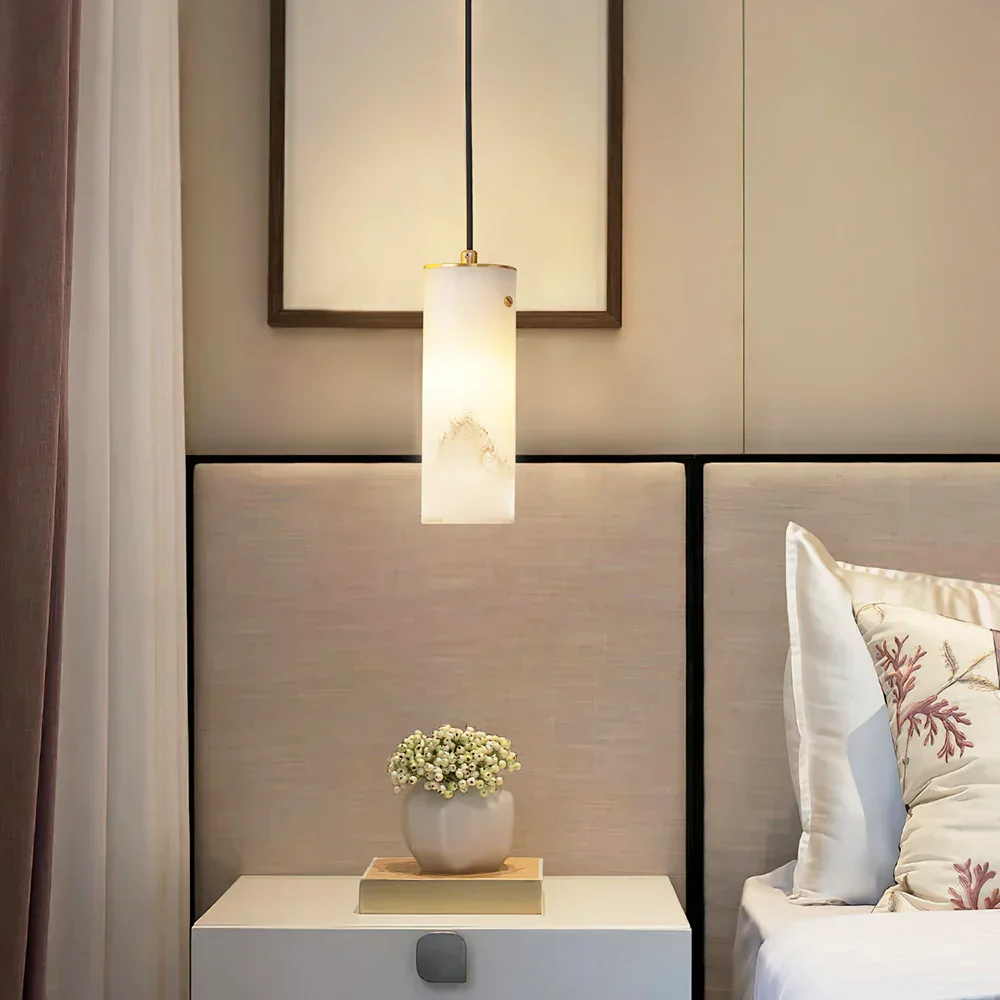 Alabaster Nula Vertical Pendant Light