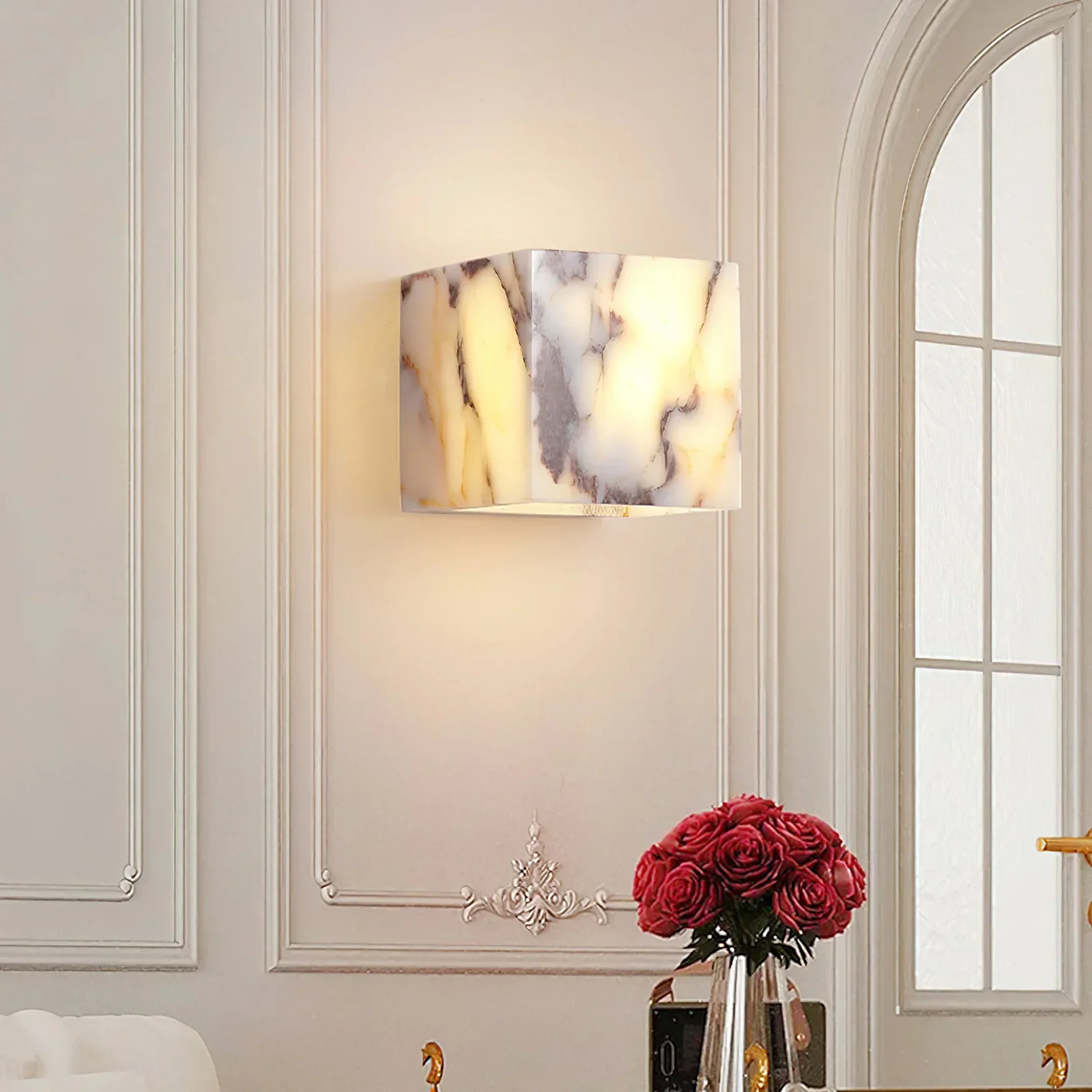 Square Marble Cuboid Wall Lamp