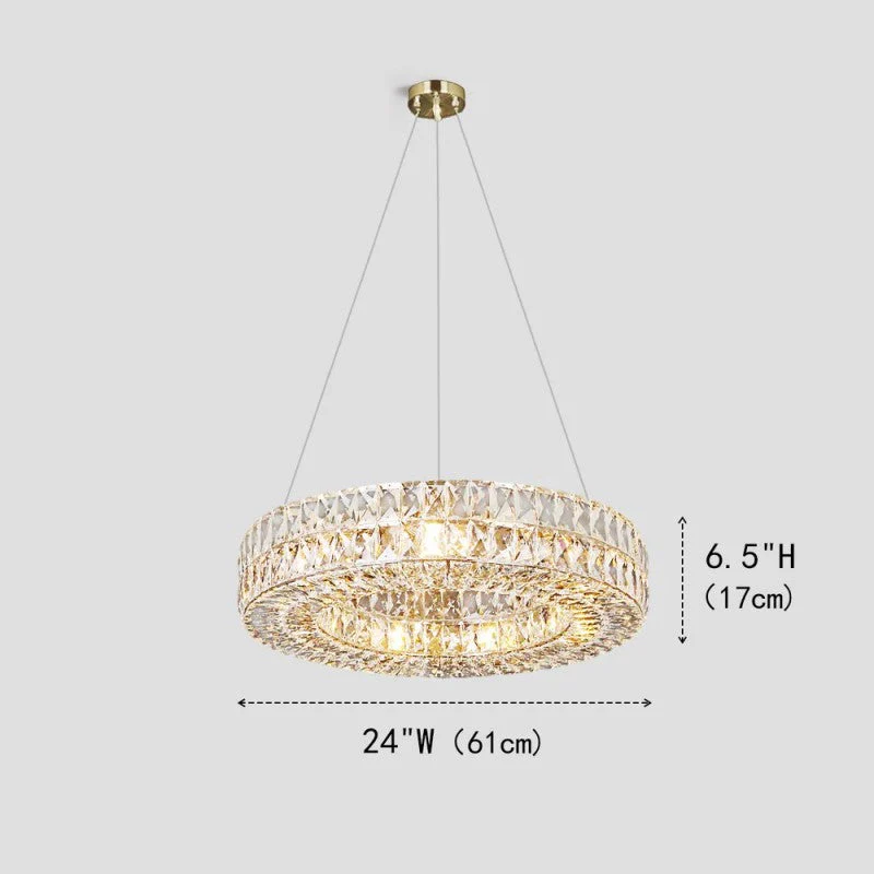Gadsden Aster Halo Crystal Ring Chandelier