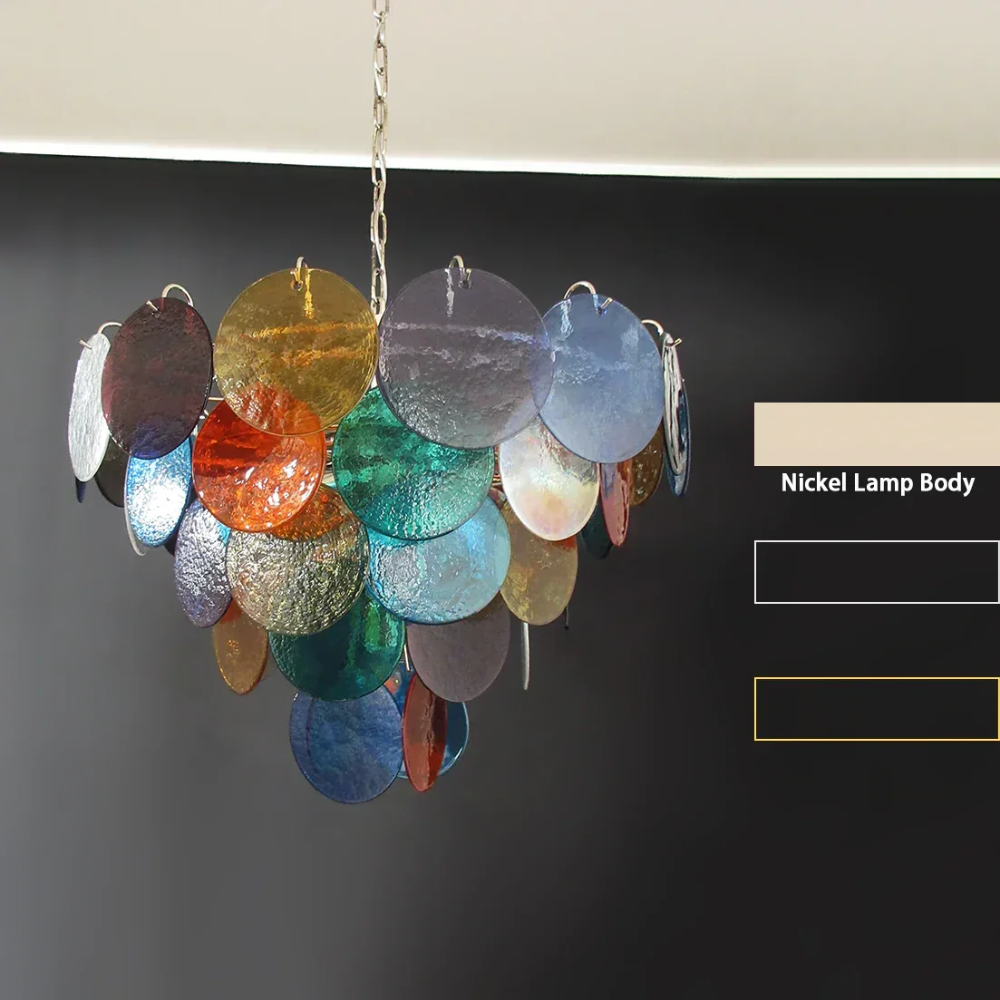 Colorful Disk Glass Round Chandelier