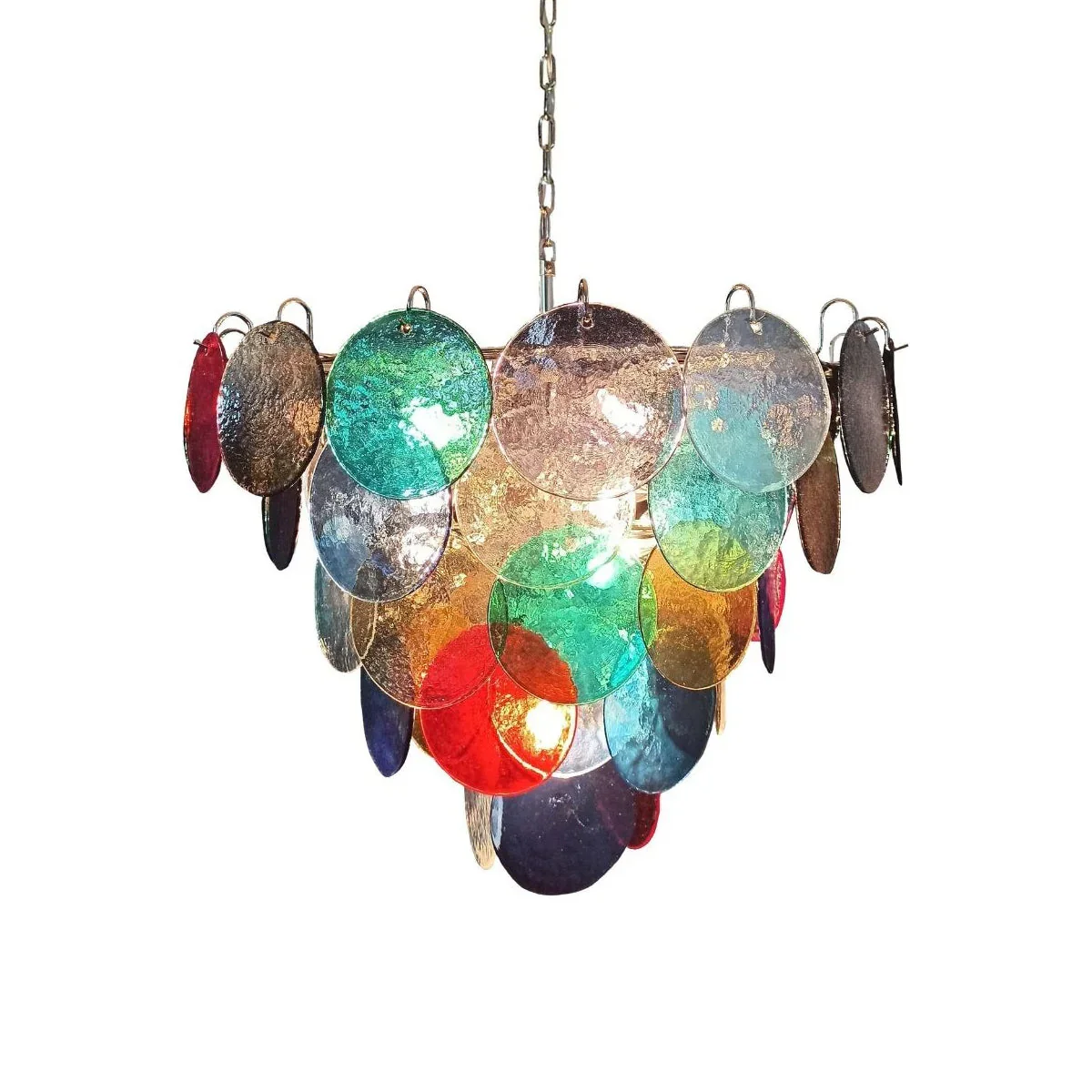 Colorful Disk Glass Round Chandelier