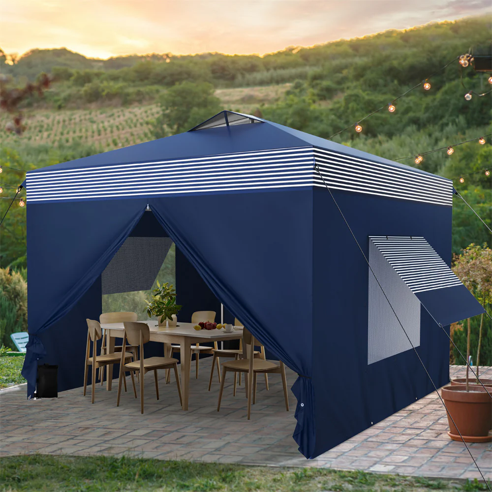 PHI VILLA 10'x10' Pop-up Tent with Vents Top for Camping Party and Barbecue