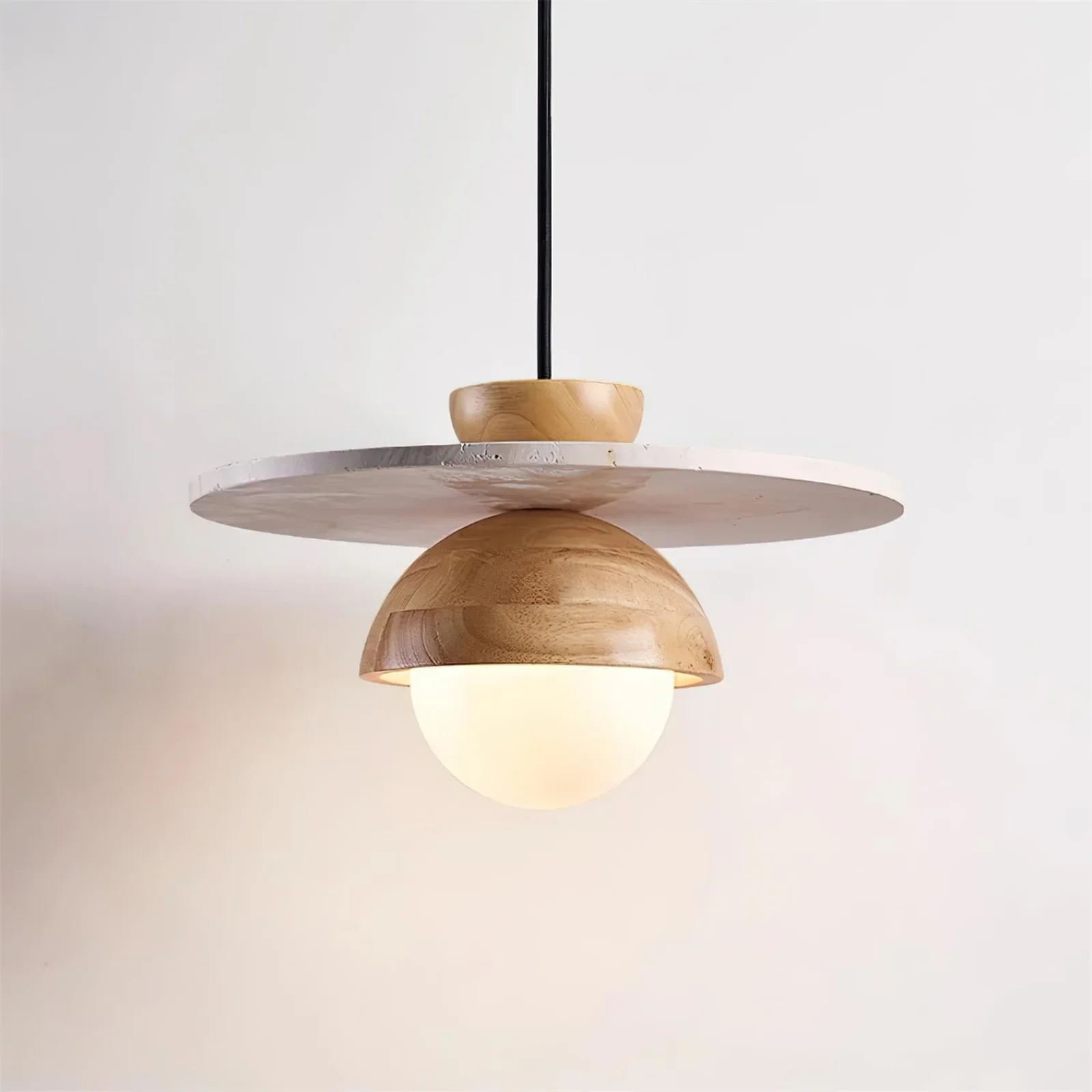 Disc Shaped Travertine Kalse Pendant Lamp