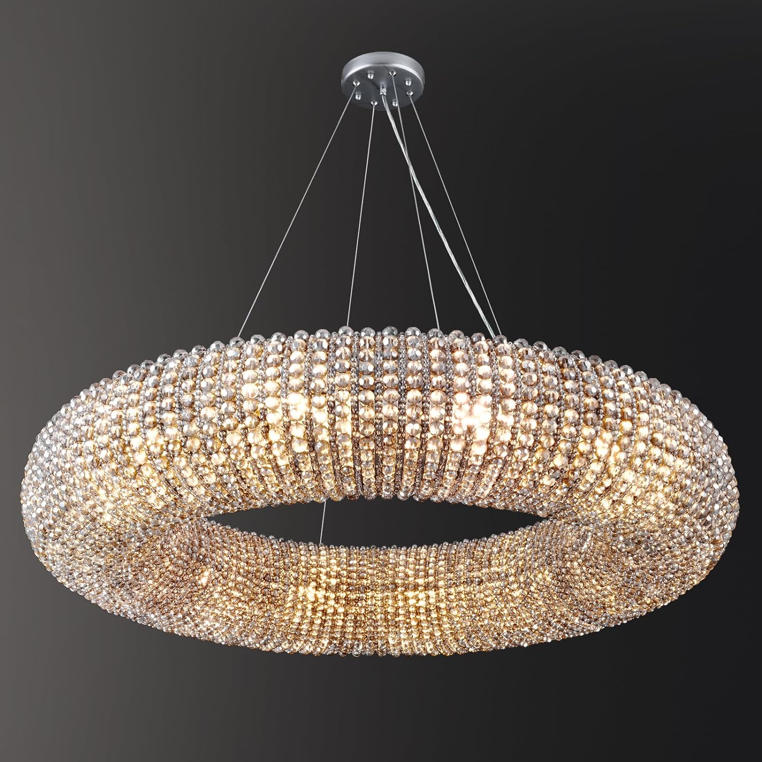 Alison Crystal Beads Round Chandelier D31.5