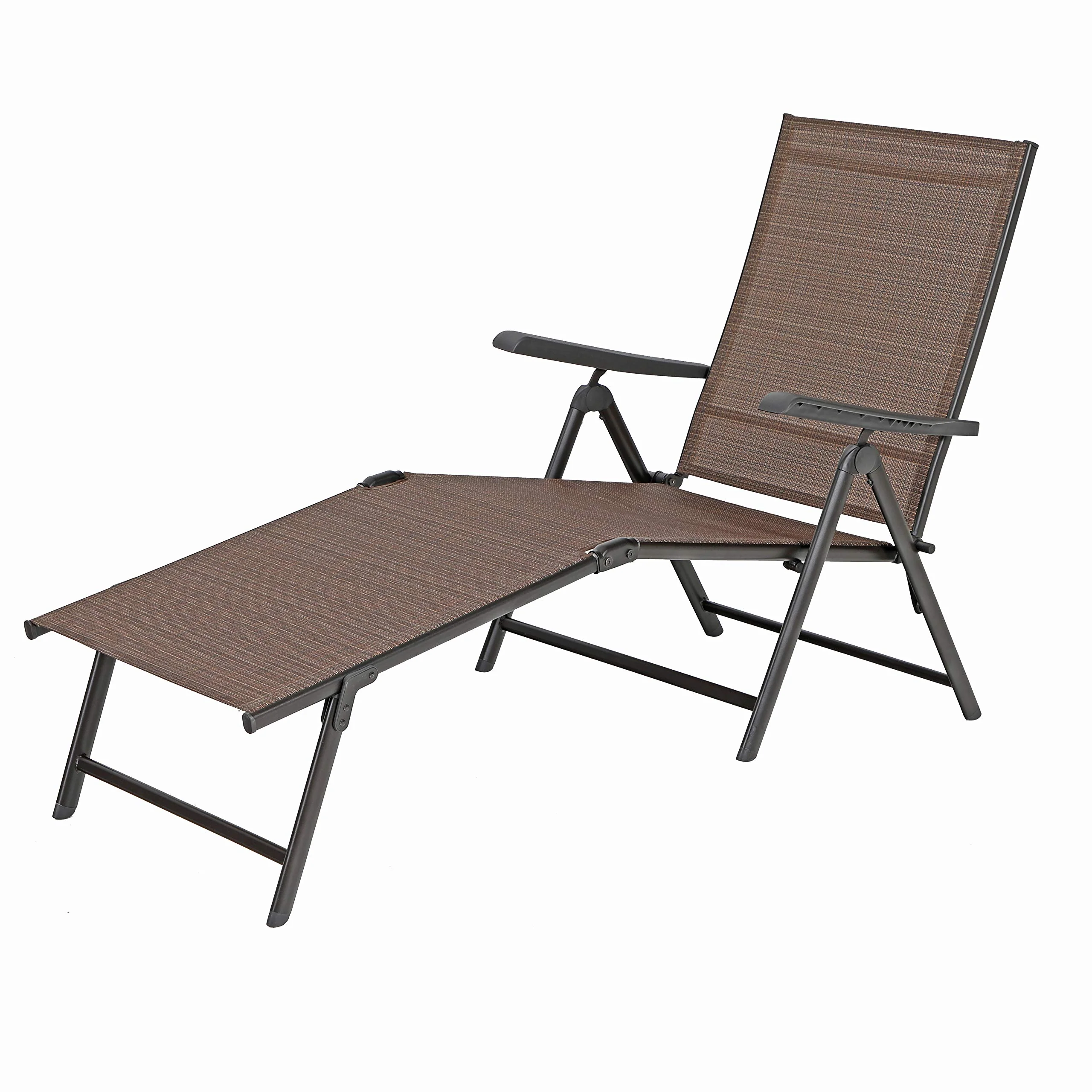 Sophia & William 2pk 5 Stages Adjustable Patio Folding Metal Lounge Chair