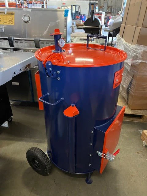 Short Rib Drum Smokers Blue and Orange