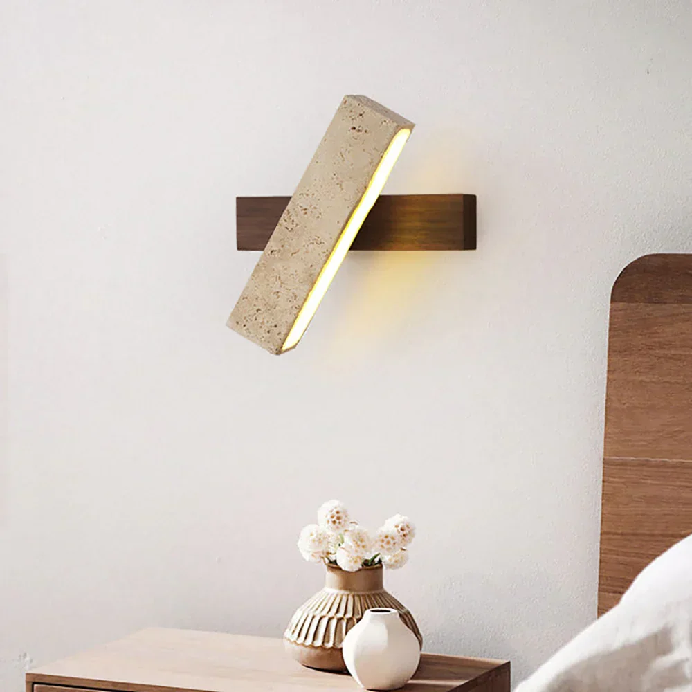 Rectangle Tonya Travertine Wall Lamp