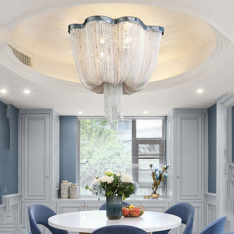 Aluminum Tassel Ceiling Light Post-Modern Chandelier Chain Light