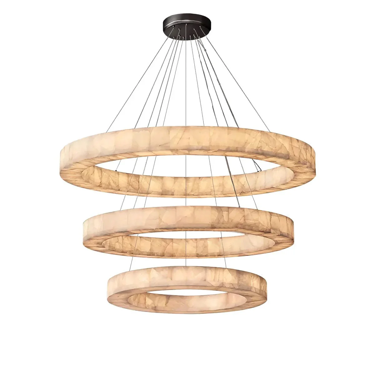 Rivage Alabaster 3-Tier Round Chandelier