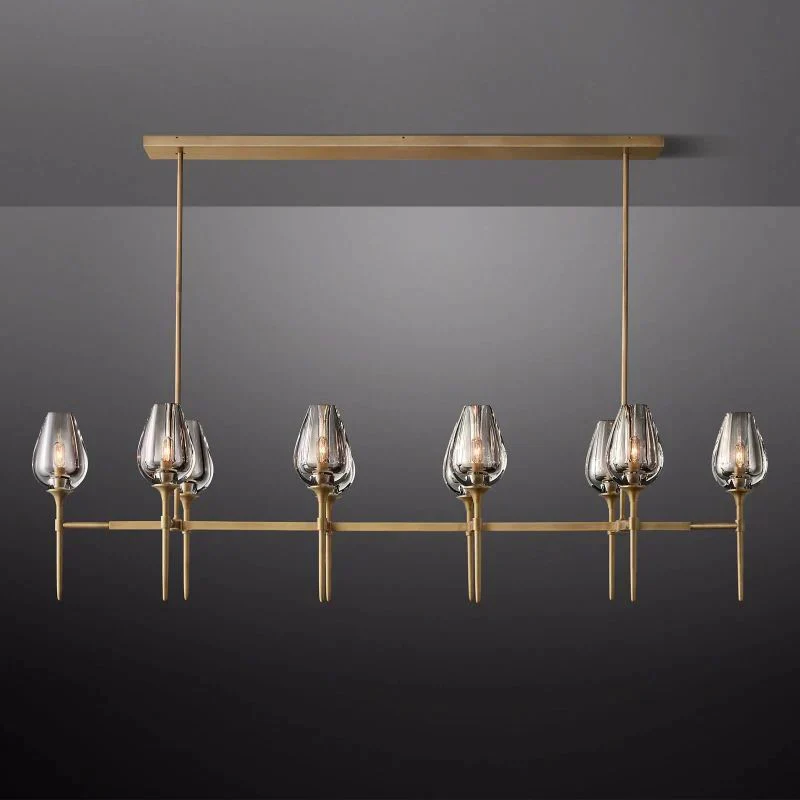 Lewis Tulip Linear Dining Room Chandelier 65