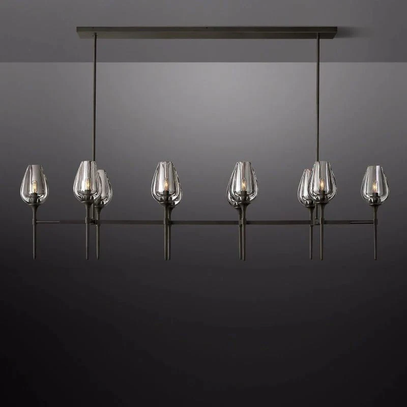 Lewis Tulip Linear Dining Room Chandelier 65