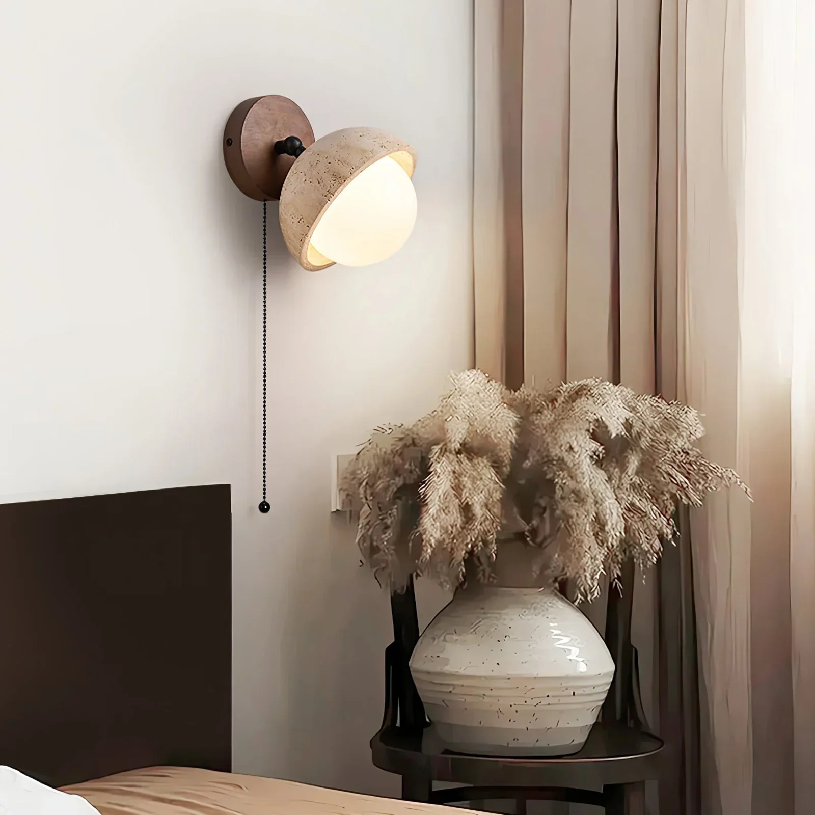 Globe Travertine Pecherna Wall Sconce