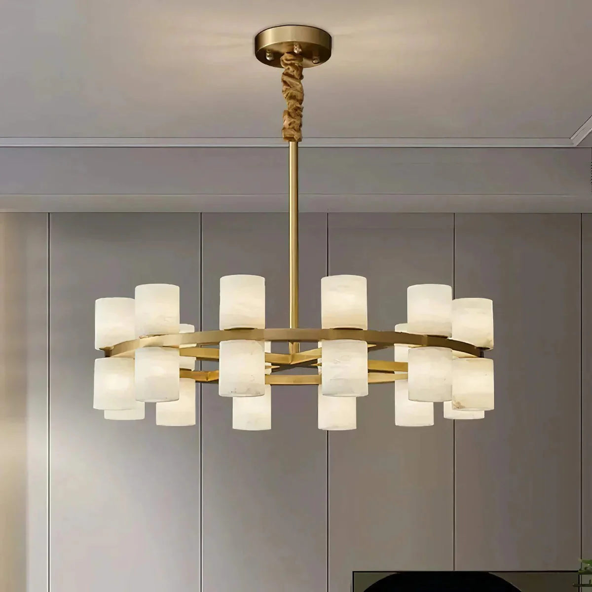 Alabaster Cylinder Chandelier