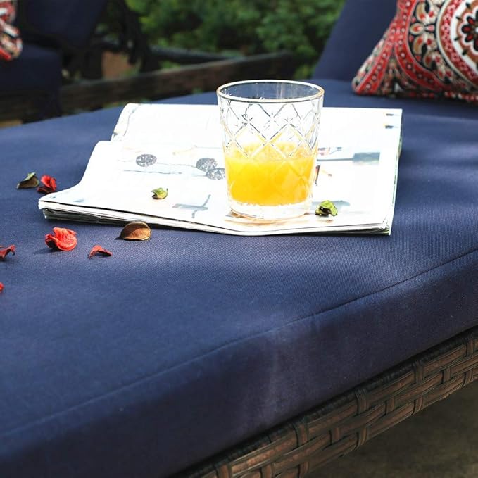 Sophia & William 2-Piece Rattan Wicker Outdoor Chaise Lounge Chair