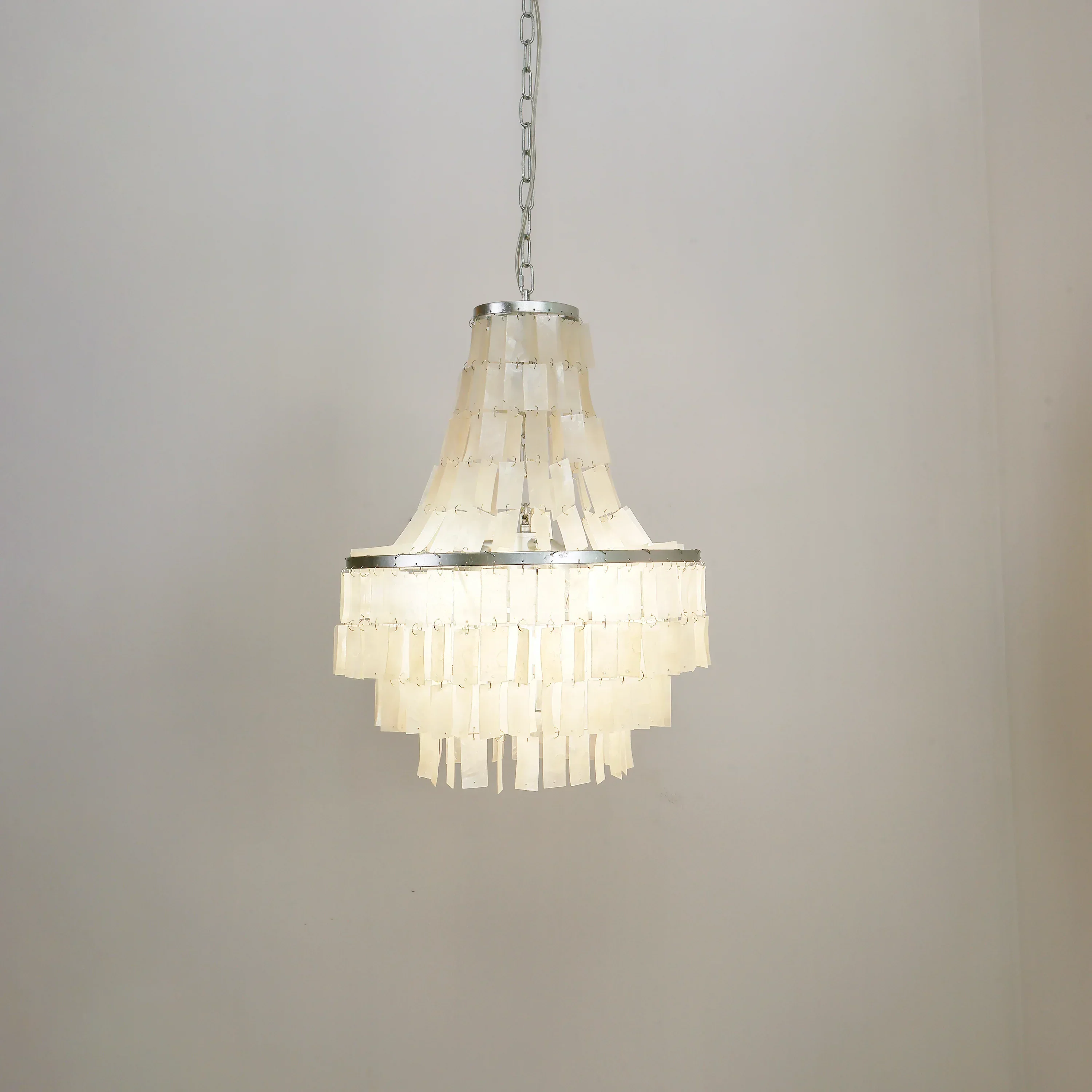 Boho Tiered Capiz Chandelier