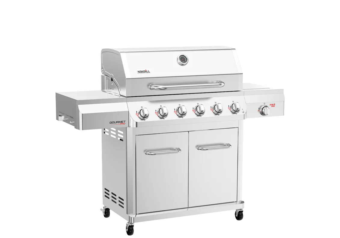 Gourmet Pro 6-Burner Stainless Steel Gas Grill with Searing Side Burner