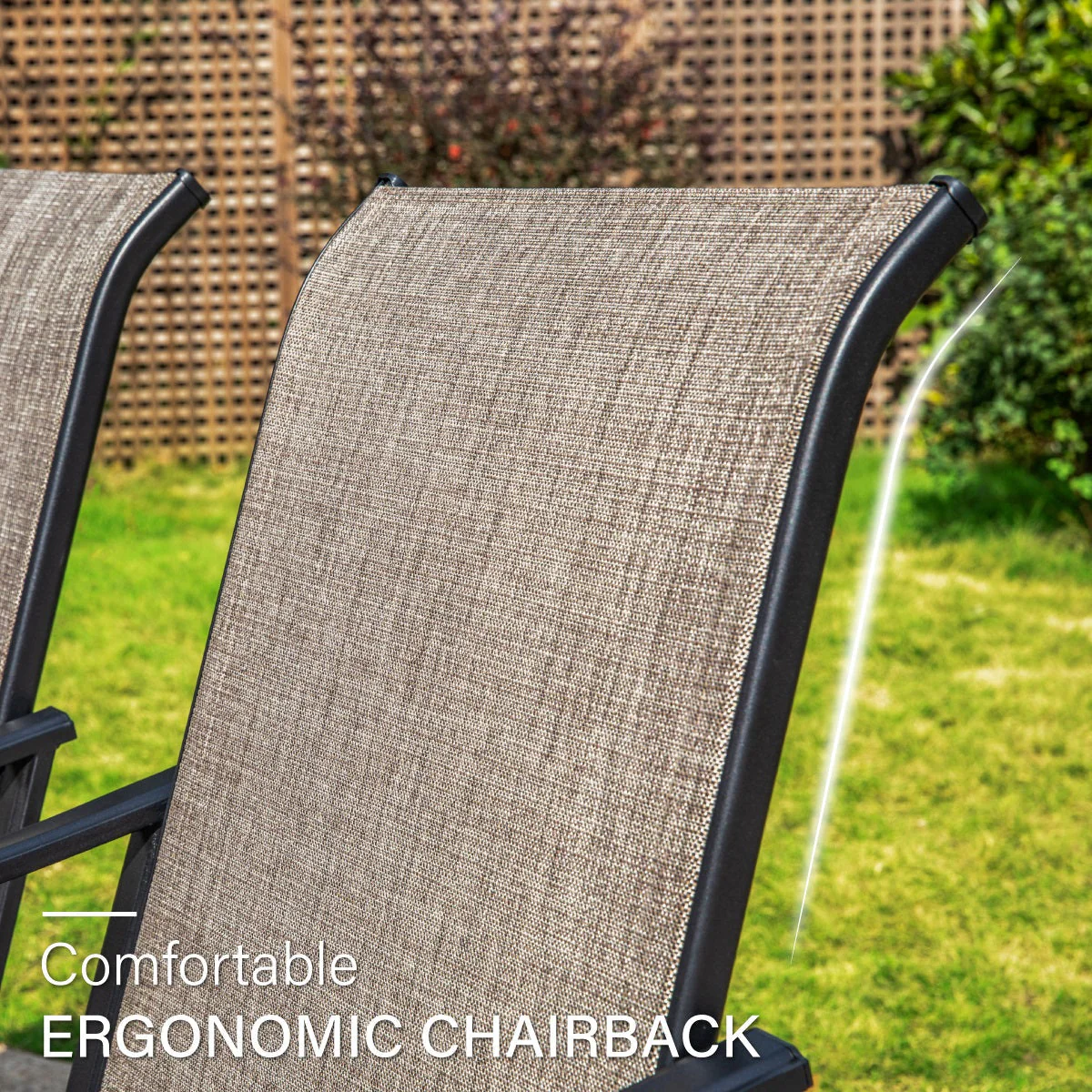 Sophia & William 7/9-Piece Ergo Sling Chairs Patio Dining Set with Reinforced Expandable Table