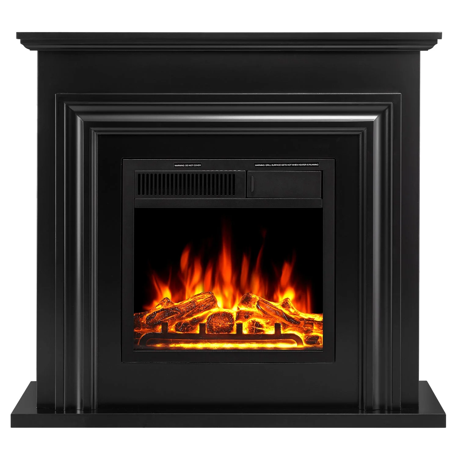 R.W.FLAME 36 Inch Electric Fireplace Mantel Wooden Surround Firebox with Adjustable Led Flame, 750W/1500W