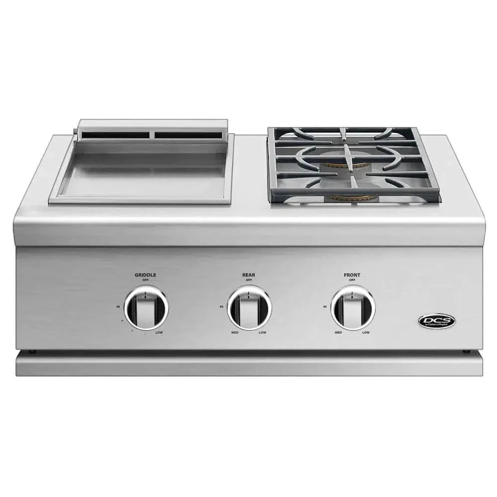DCS Liberty 30-Inch Built-In Natural Gas / Liquid Propane Double Side Burner And Griddle - BFGC-30BGD-N & BFGC-30BGD-L