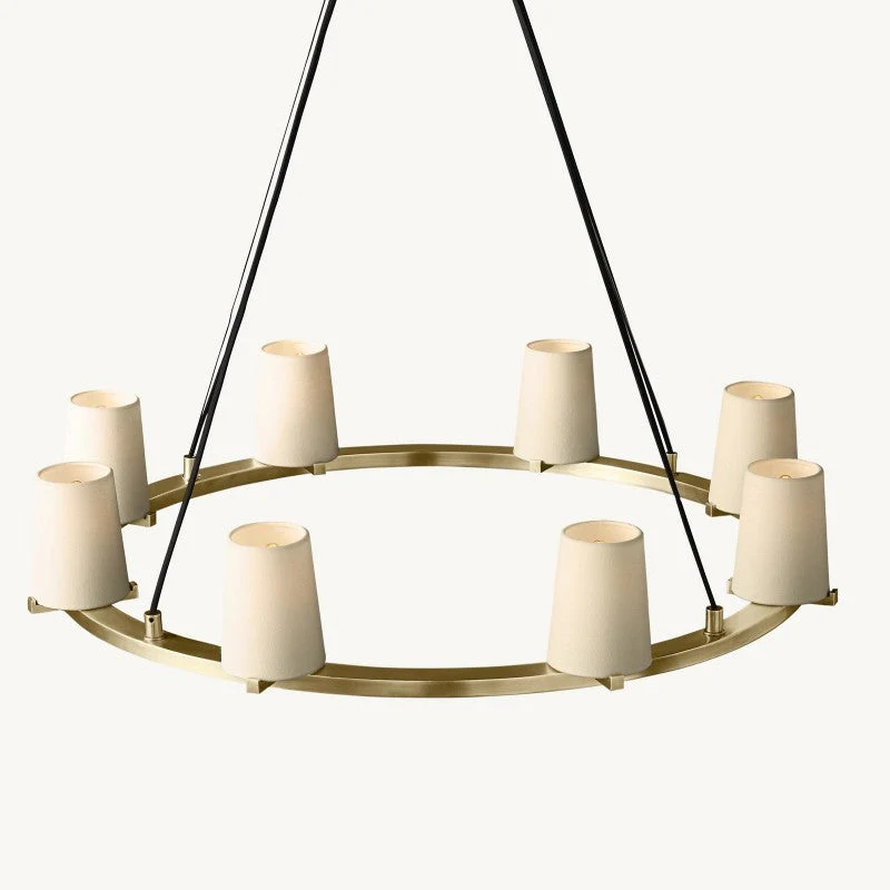Briesha Fabric Shade Round Chandelier 36