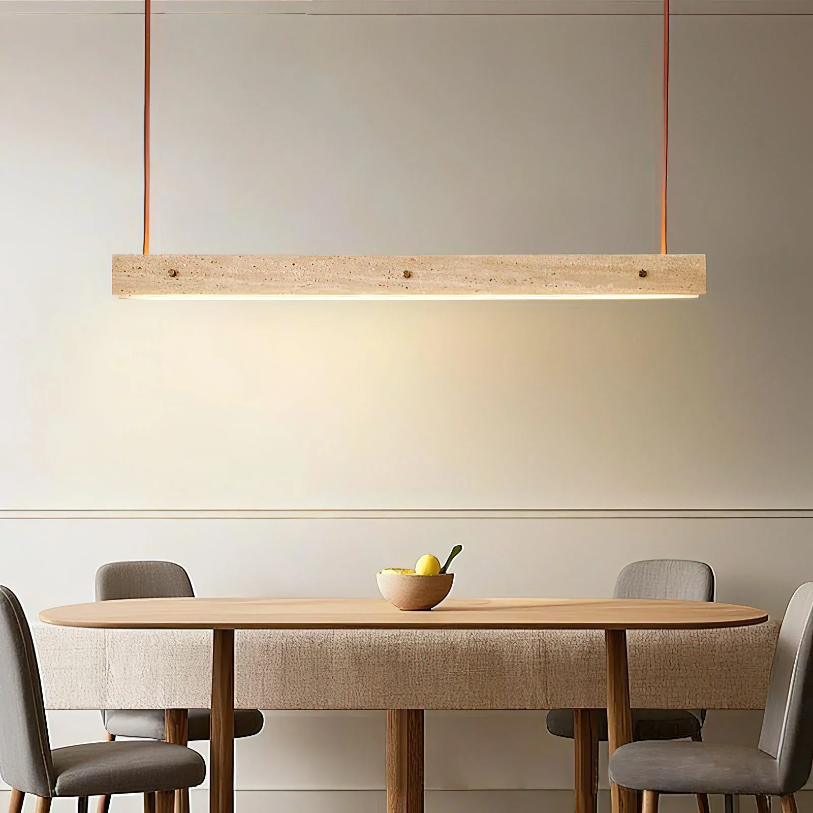 Linear Tile Travertine Pendant Lamp