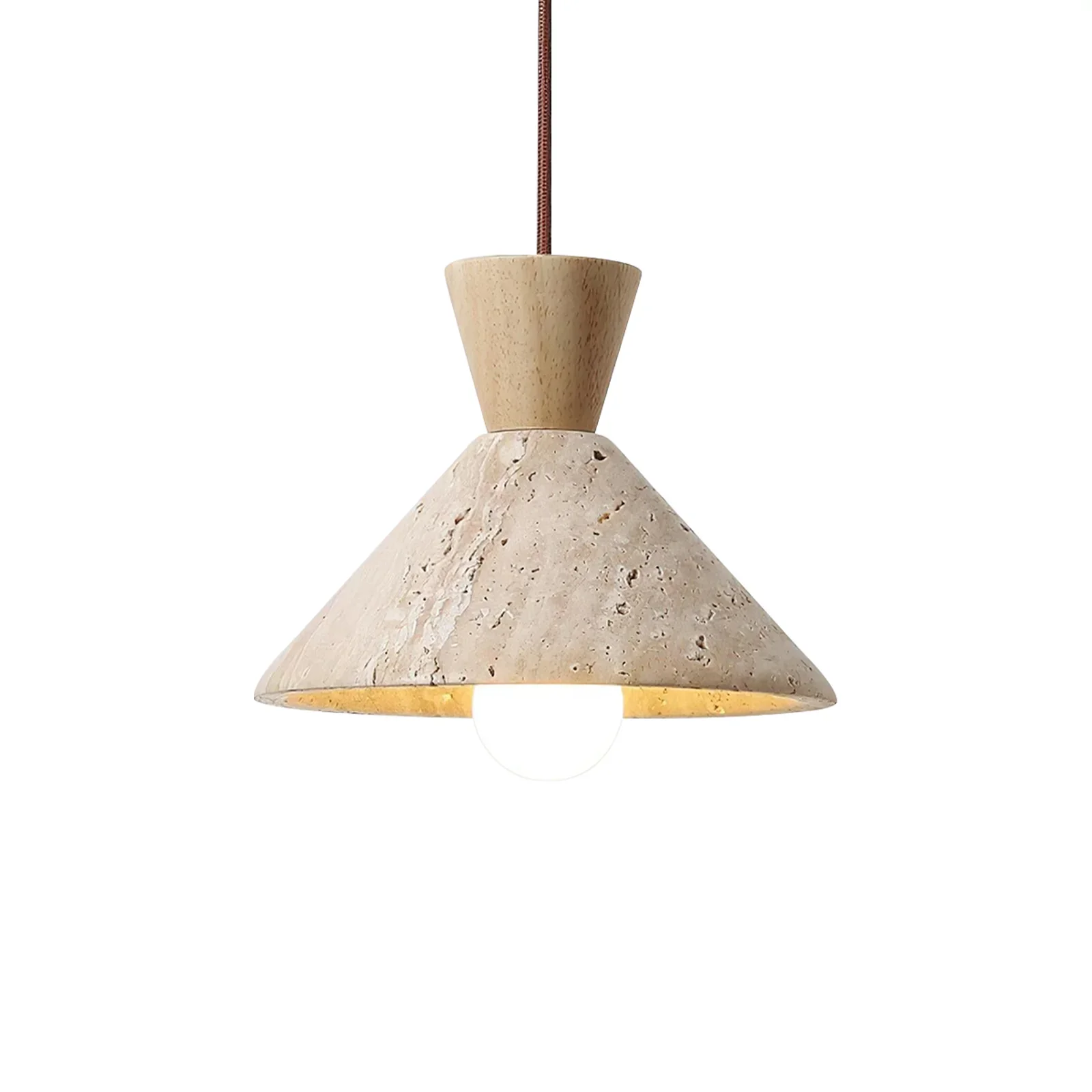 Cone Forma Travertine Pendant Lamp