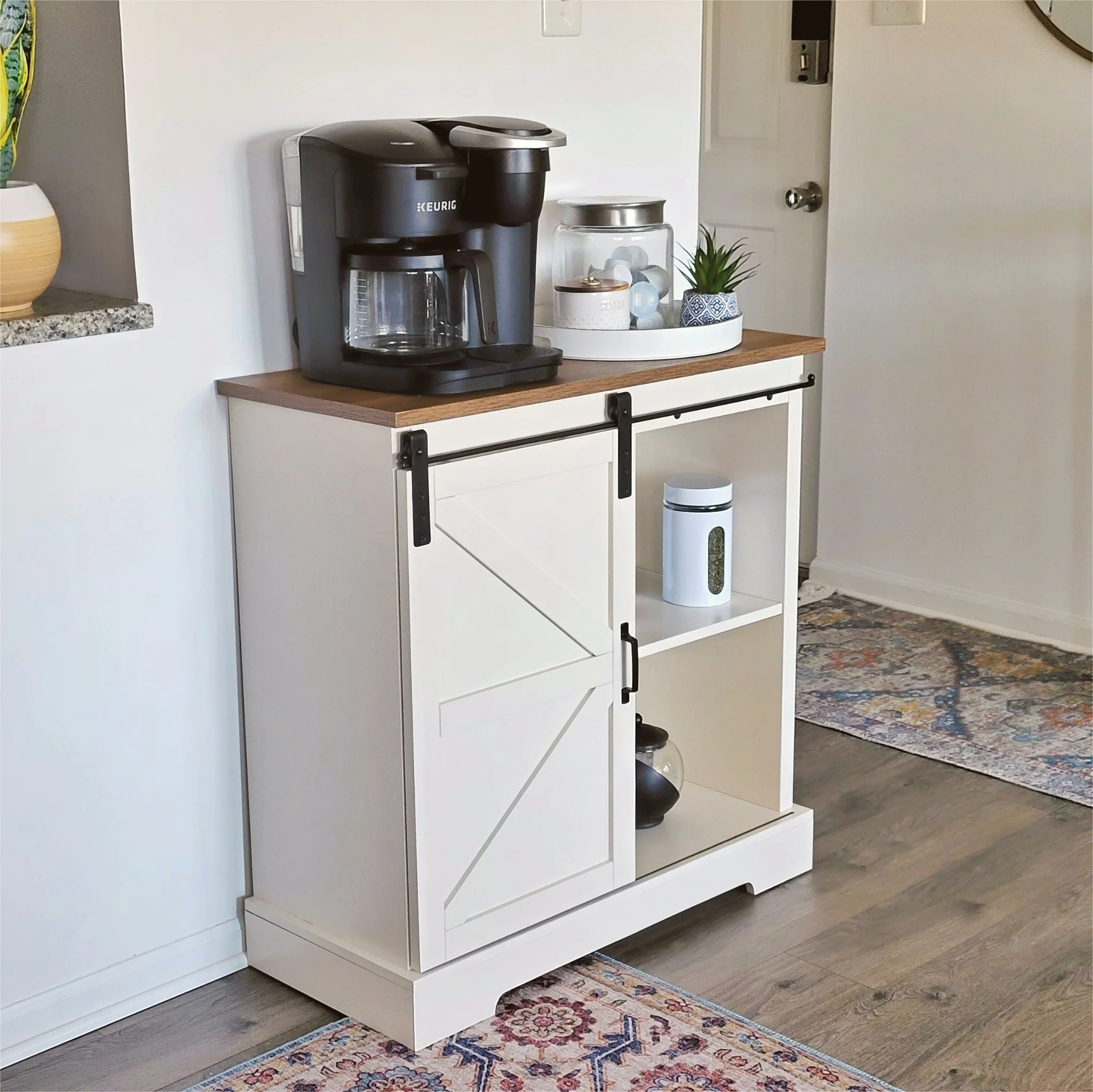 Farmhouse Sideboard with Sliding Barn Door-MFSTUDIO