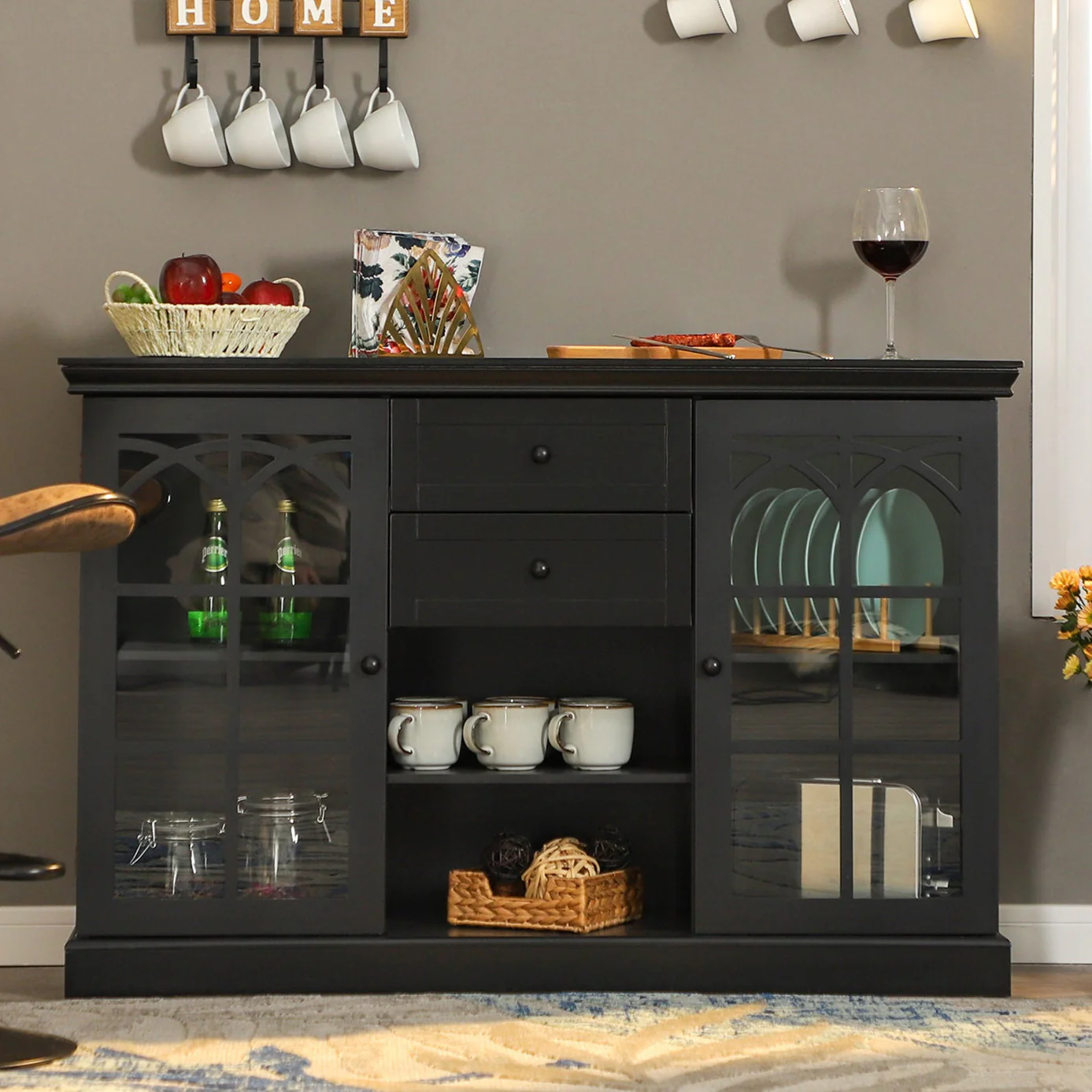 Tempering Glass Door Buffet & Sideboard -MFSTUDIO