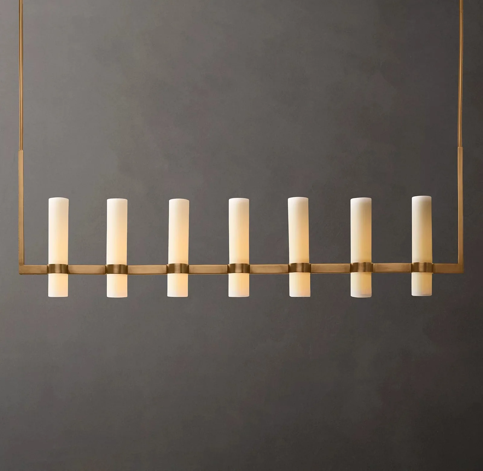 Rata Linear Milk Glass Chandelier 59