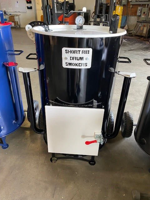 Short Rib Drum Smokers Black and White