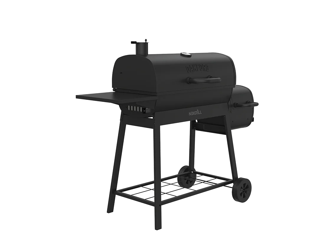 Nexgrill Oakford Outpost 29 Offset Smoker Charcoal Grill in Black