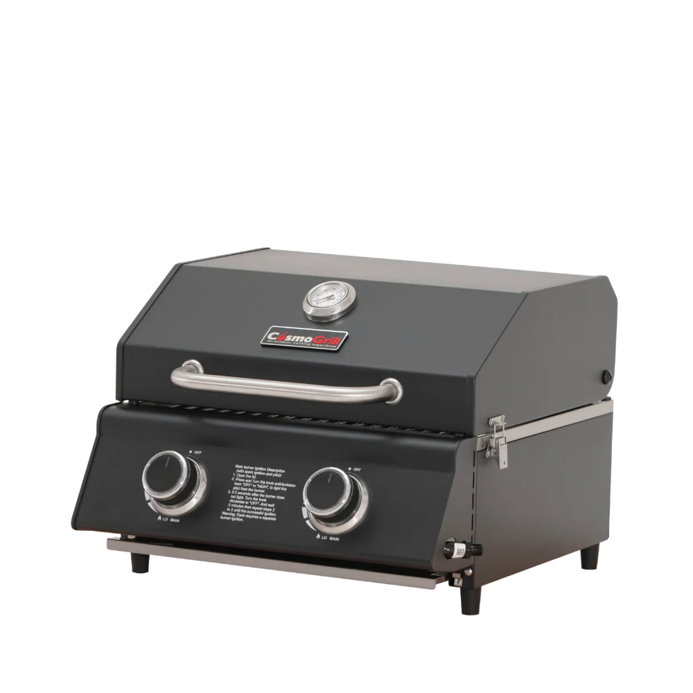 Compact Dark 2 Burner Gas Stainless Steel Barbecue