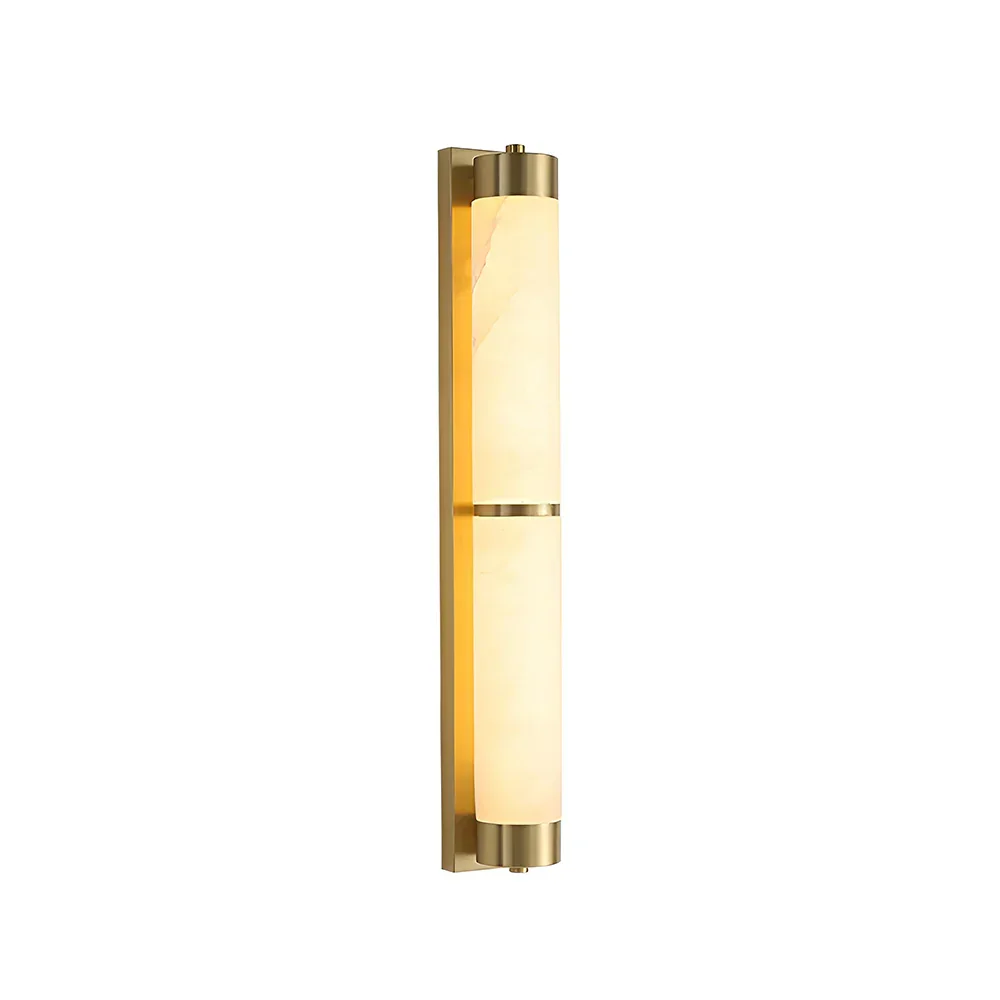 Cylindra Alabaster Brass Wall Light