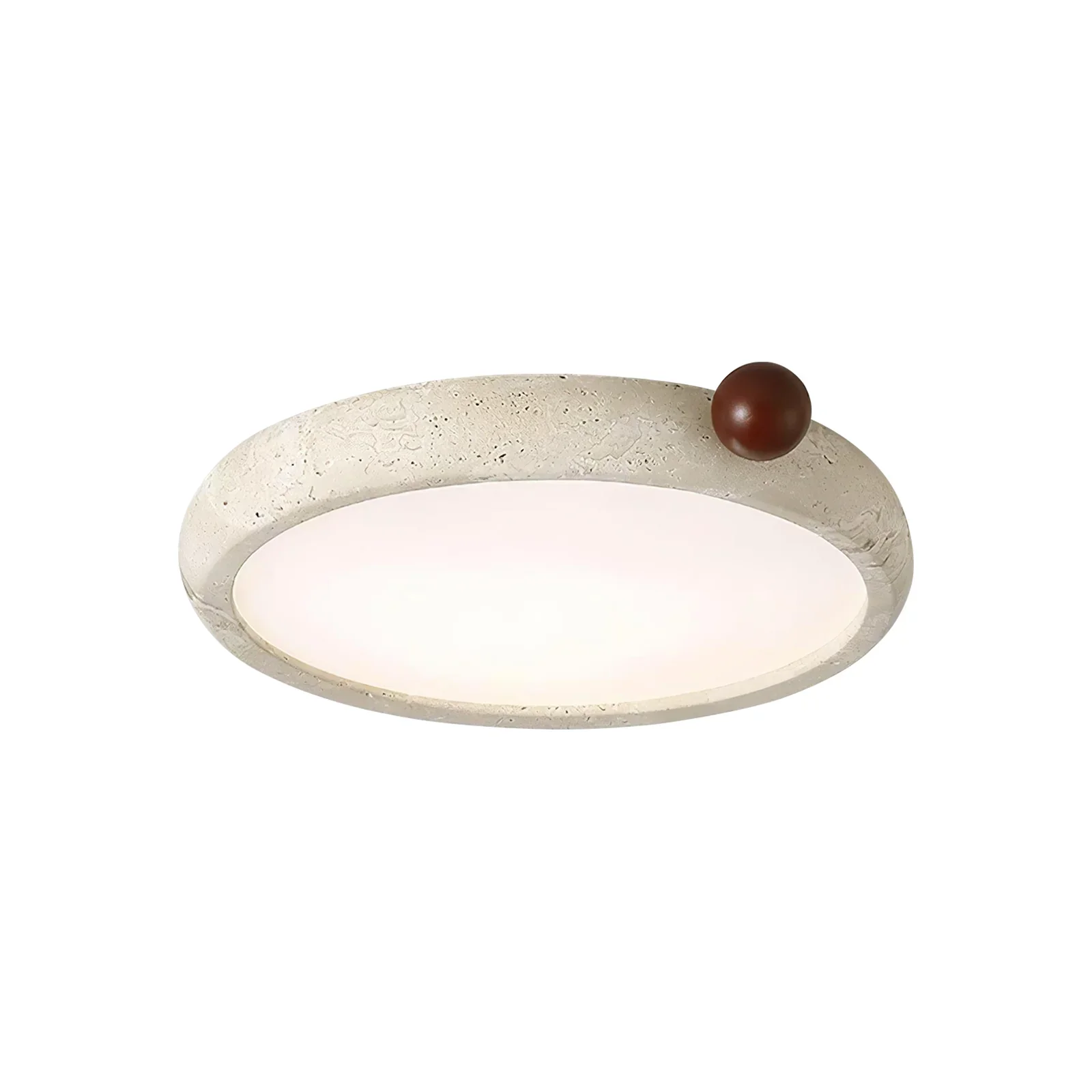 Round Travertine Metra Ceiling Light