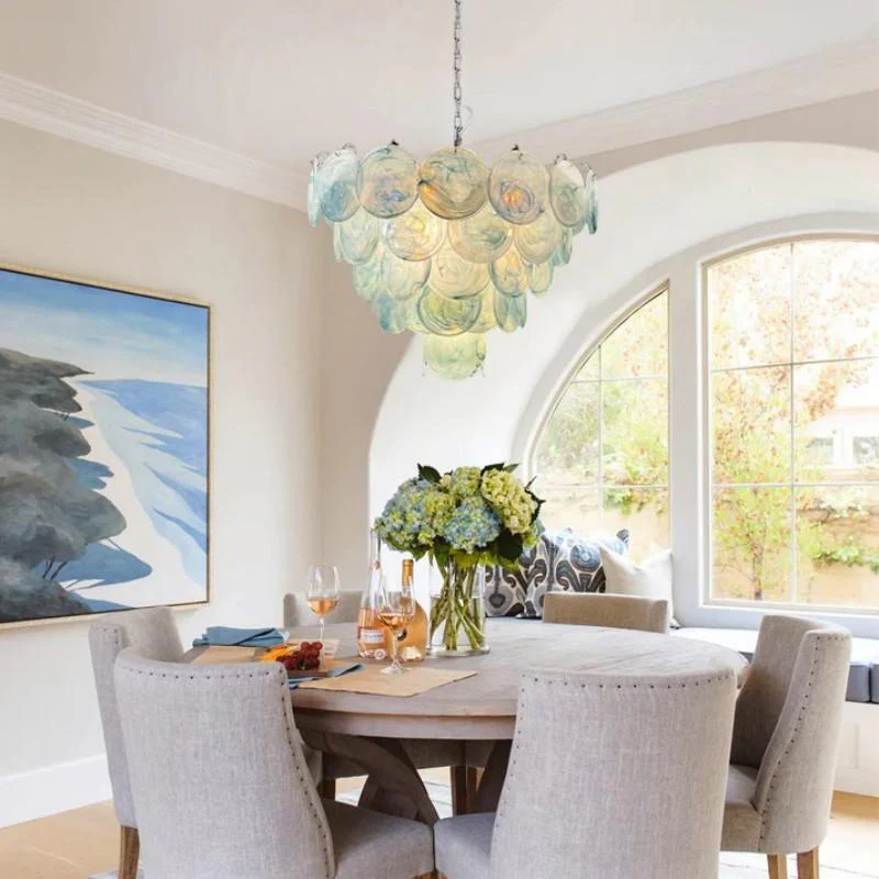 Lorina Blue Vintage Glass Chandelier