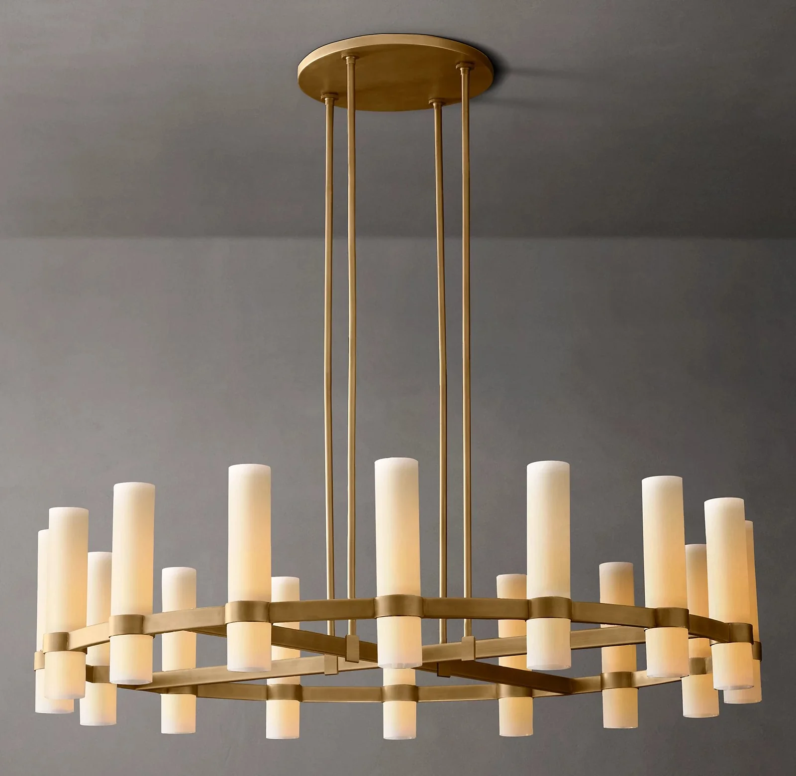 Rata Round Milk Glass Chandelier 48