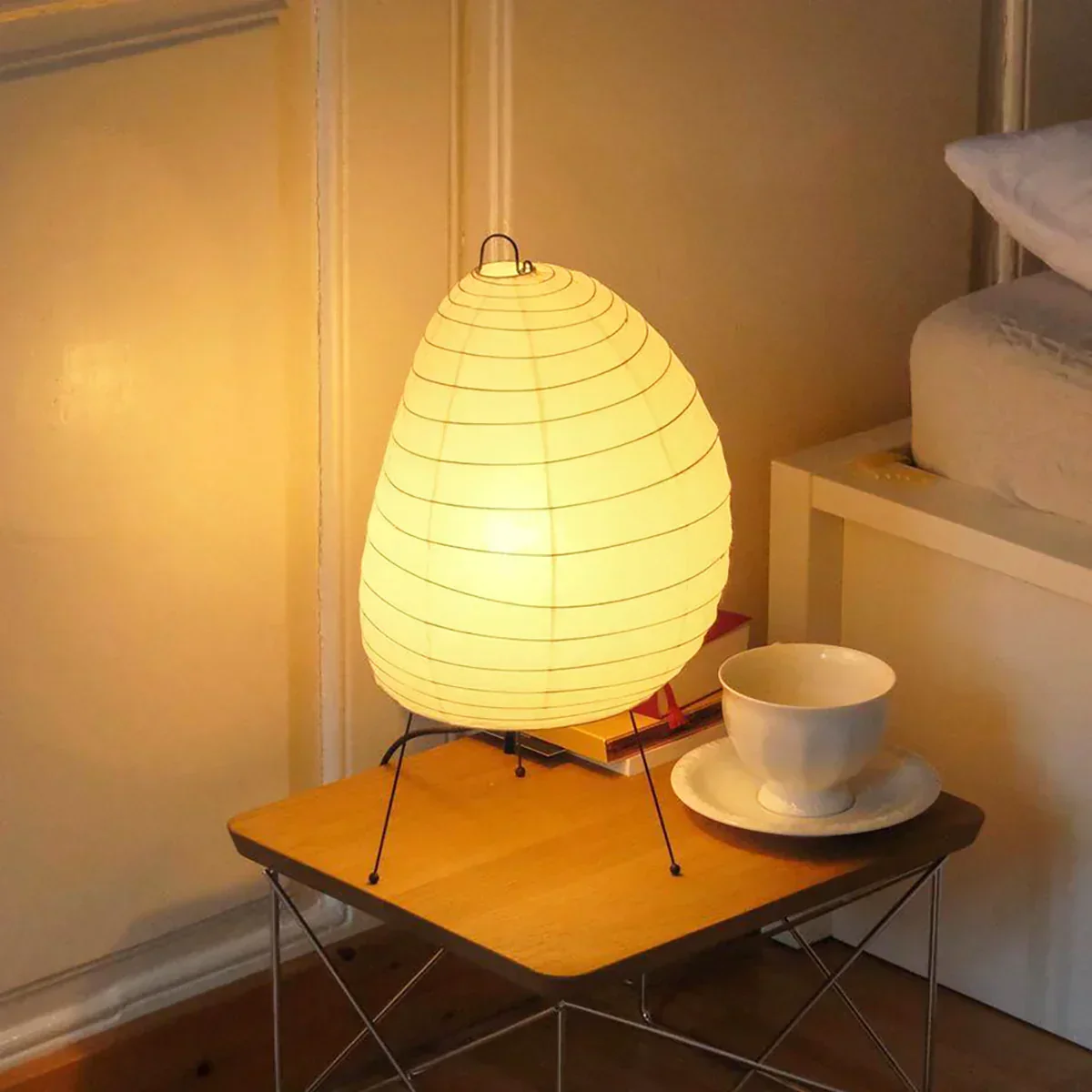 Semi Oval Shape Paper 1N Table Lamp