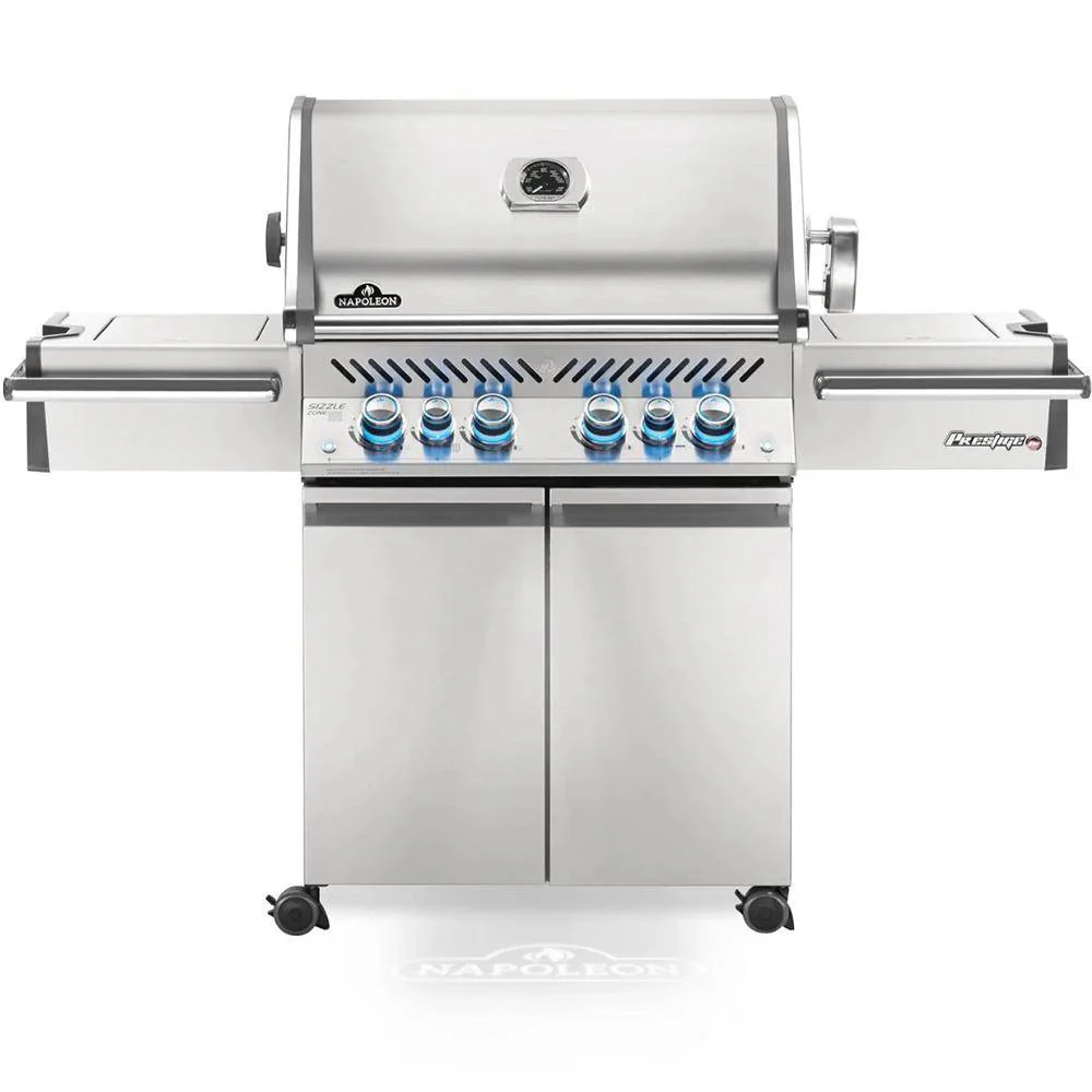 Napoleon Prestige Pro 500 Freestanding Gas Grill w/ Infrared Side Burner & Rotisserie | Natural Gas or Liquid Propane PRO500RSIB