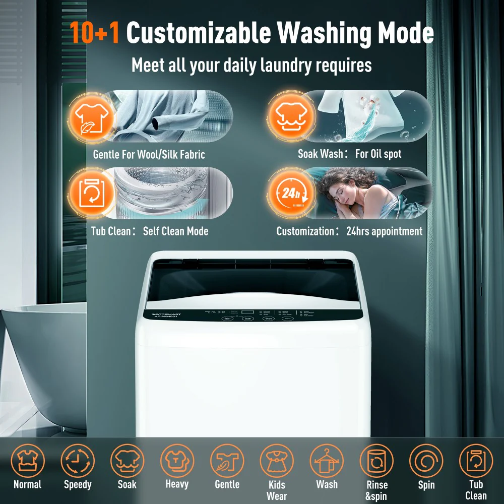 Portable Full-Automatic Washing Machine for Apartments, Dorms and RVs