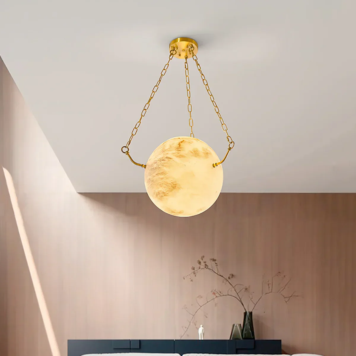 Sphere Atlas Alabaster Pendant Lamp