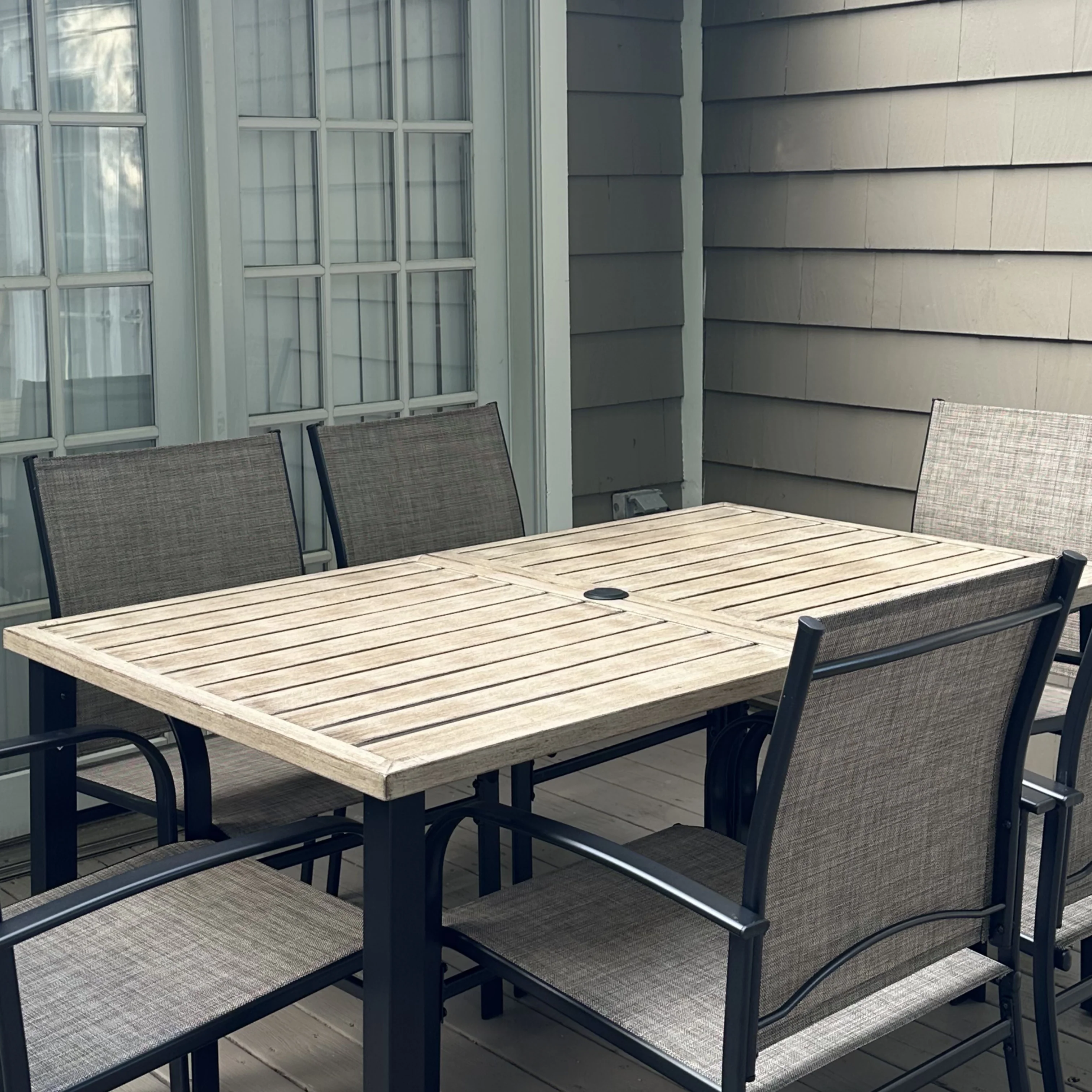 MFSTUDIO Wood-grain Patio Dining Table