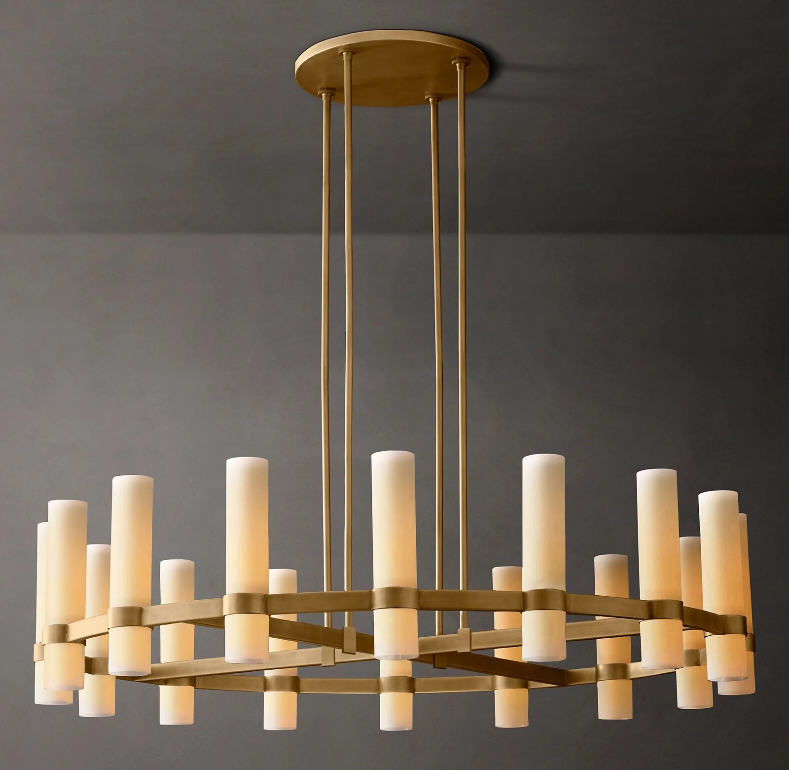 Rata Round Milk Glass Chandelier 48