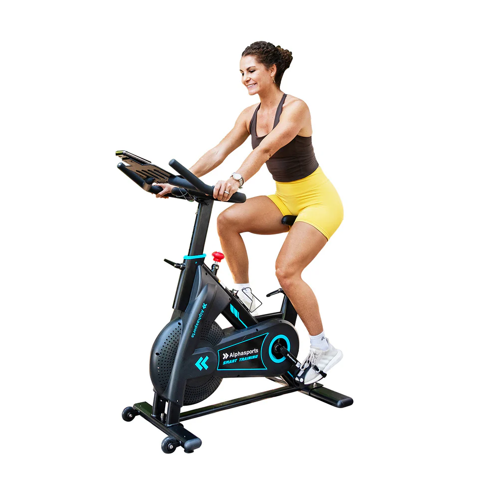 Alpha Camp Exercise Bike with Low Noise, Heart Rate Handle and LCD Monitor