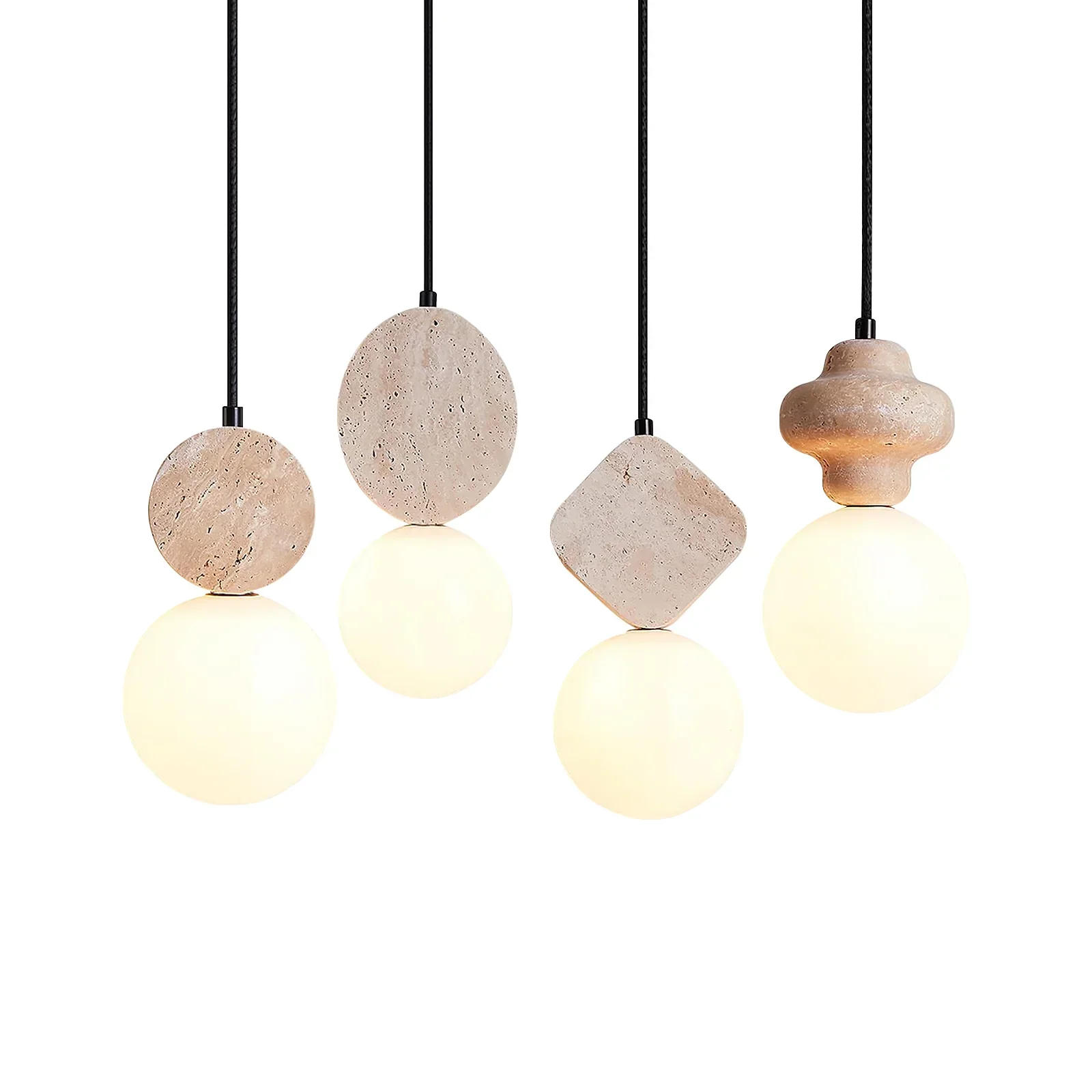 Travertine Cenari Sculpture Pendant Lamp